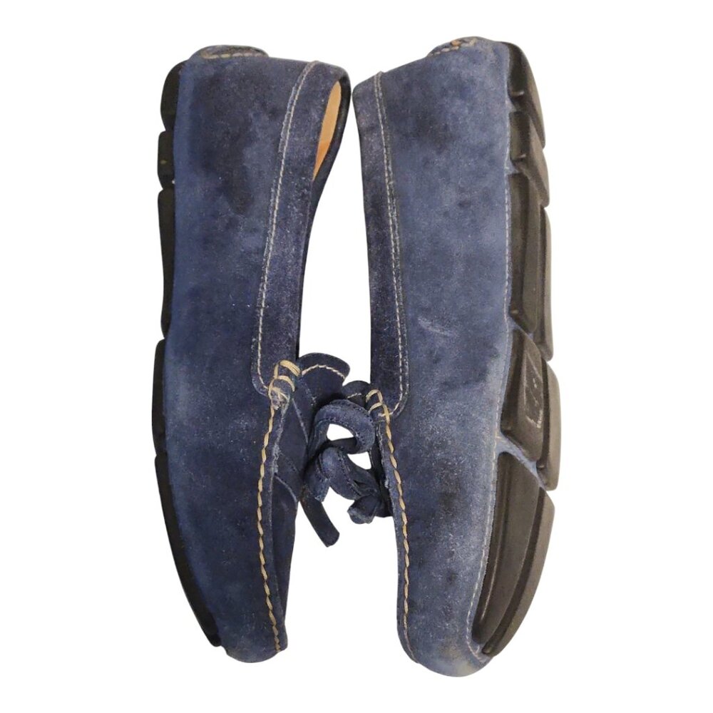 Prada Womens Bleu Suede Bow Driver Loafer 35.5 - Picture 6 of 10